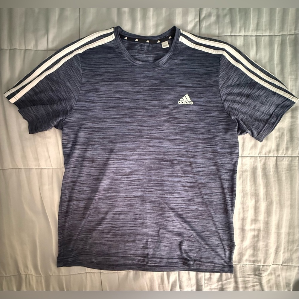 Men’s Adidas Large Navy with Black Aeroready Performance Tee